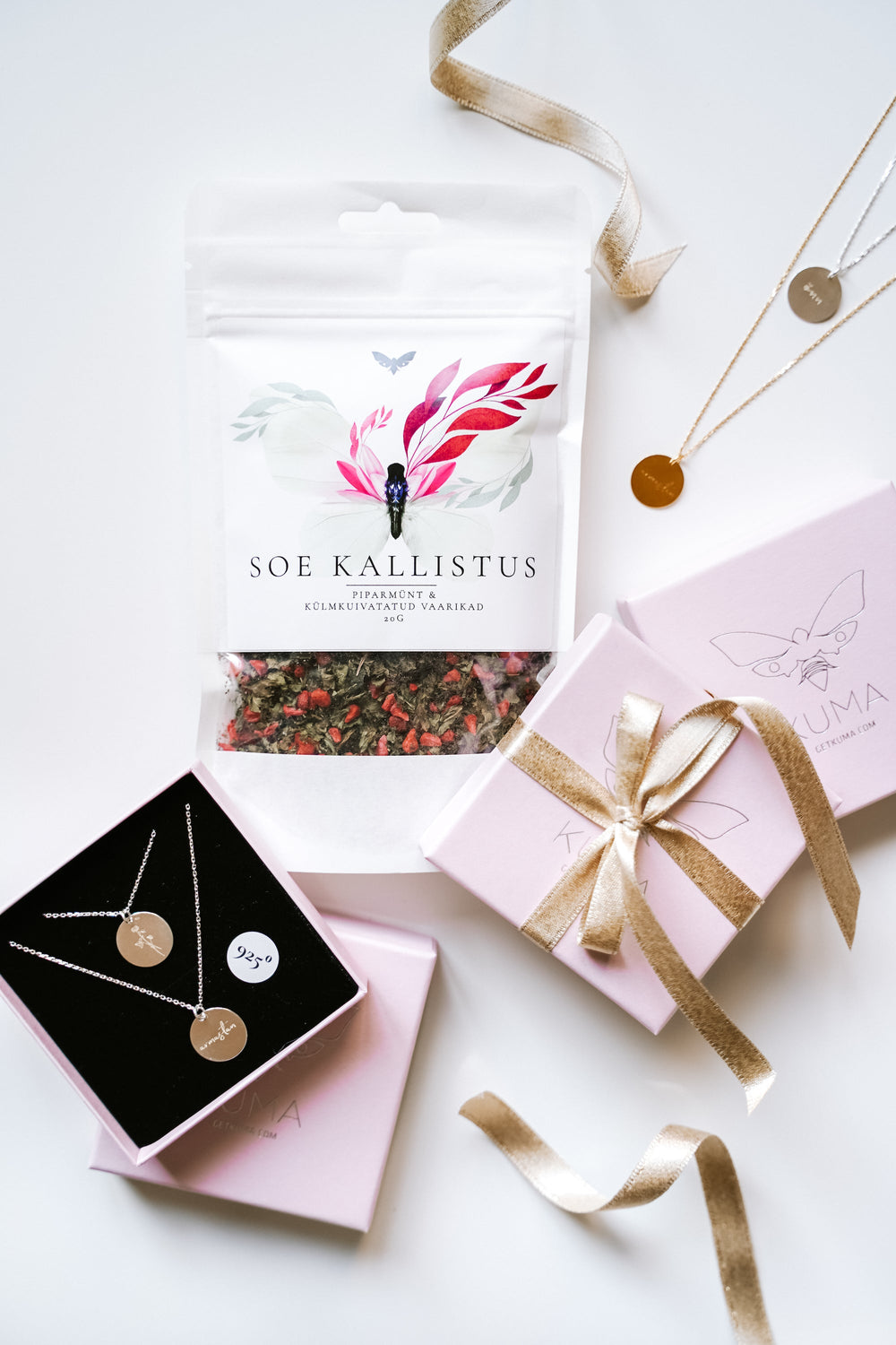 KUMA Silver Necklace x KUMA organic tea Gift Set