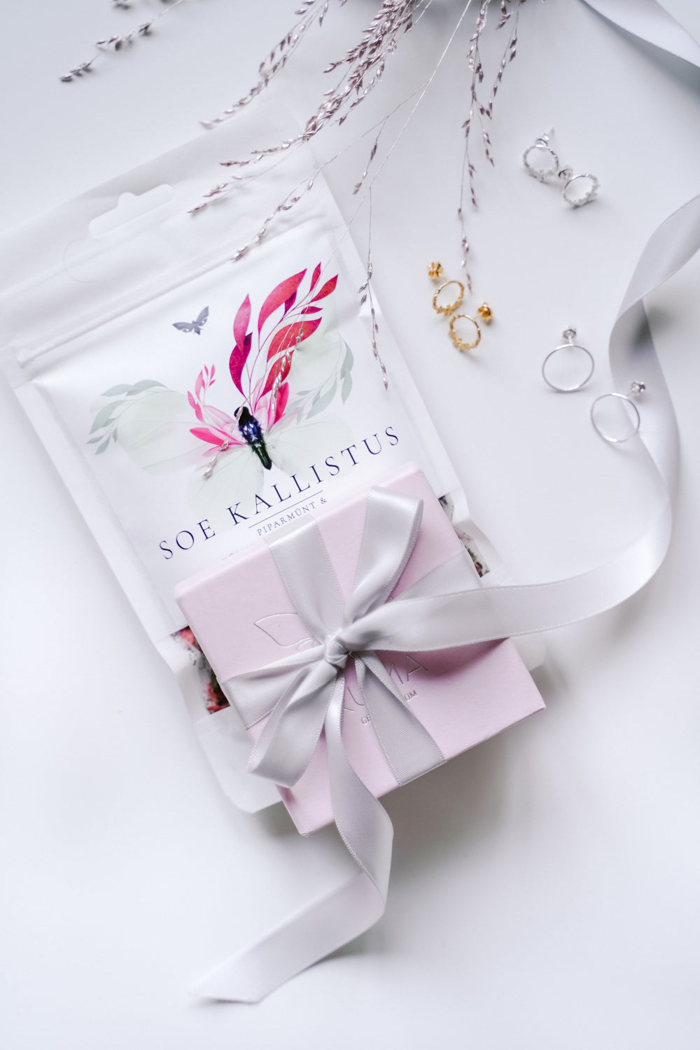 KUMA Silver Earrings x KUMA organic tea Gift Set