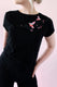 Dancing birds embroidered t-shirt (black) - KUMA Design Store