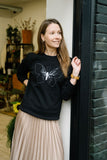 Butterfly embroidered sweatshirt (black)