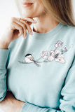 "Birdie" embroidered sweatshirt (green)