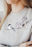 "Birdie" embroidered sweatshirt (grey)