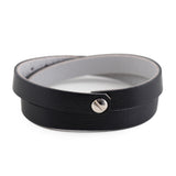 Black-Grey Leather Wristband - KUMA Design Store