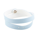 Light Blue-White Leather Wristband - KUMA Design Store