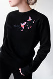 Dancing birds embroidered sweatshirt - KUMA Design Store