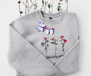 Pink Blossoms embroidered Kids sweatshirt