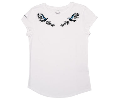 Singing birds embroidered t-shirt