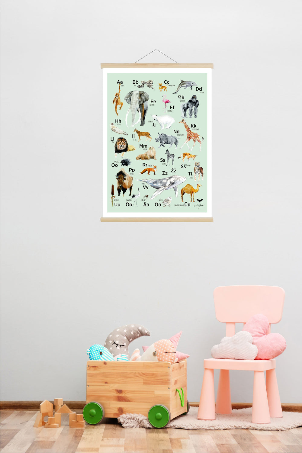 Wall print "Täheloomad" by Mari Ojasaar (with print hangers) - KUMA Design Store